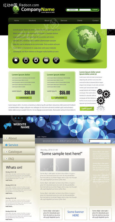 三款優(yōu)質(zhì)商務(wù)網(wǎng)頁界面設(shè)計(jì)矢量素材 賦能高效網(wǎng)站建設(shè)